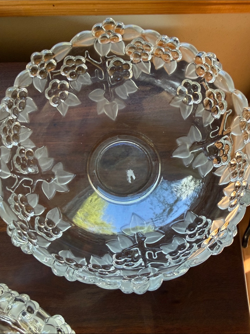 2-Mikasa, Carmen, 8.5" Glass Floral Serving Bowl, Bubble Flowers, Vintage 1980s